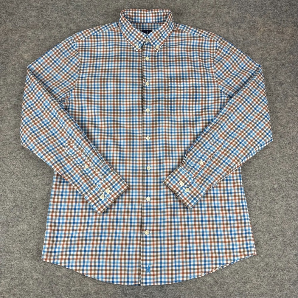 Johnnie O Button Down Shirt Long Sleeve Check Cotton Pocket Mens Medium M